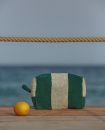 Trousse de toilette éponge | Vert impérial / crème