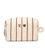 Trousse de toilette à rayures | Beige Arbois / Chocolat