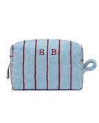 Trousse de toilette à rayures | Bleu Égée / Bordeaux
