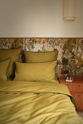 Housse de couette Percale de coton | Vert Bronze Liseré Noir