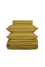 Housse de couette Percale de coton | Vert Bronze Liseré Noir