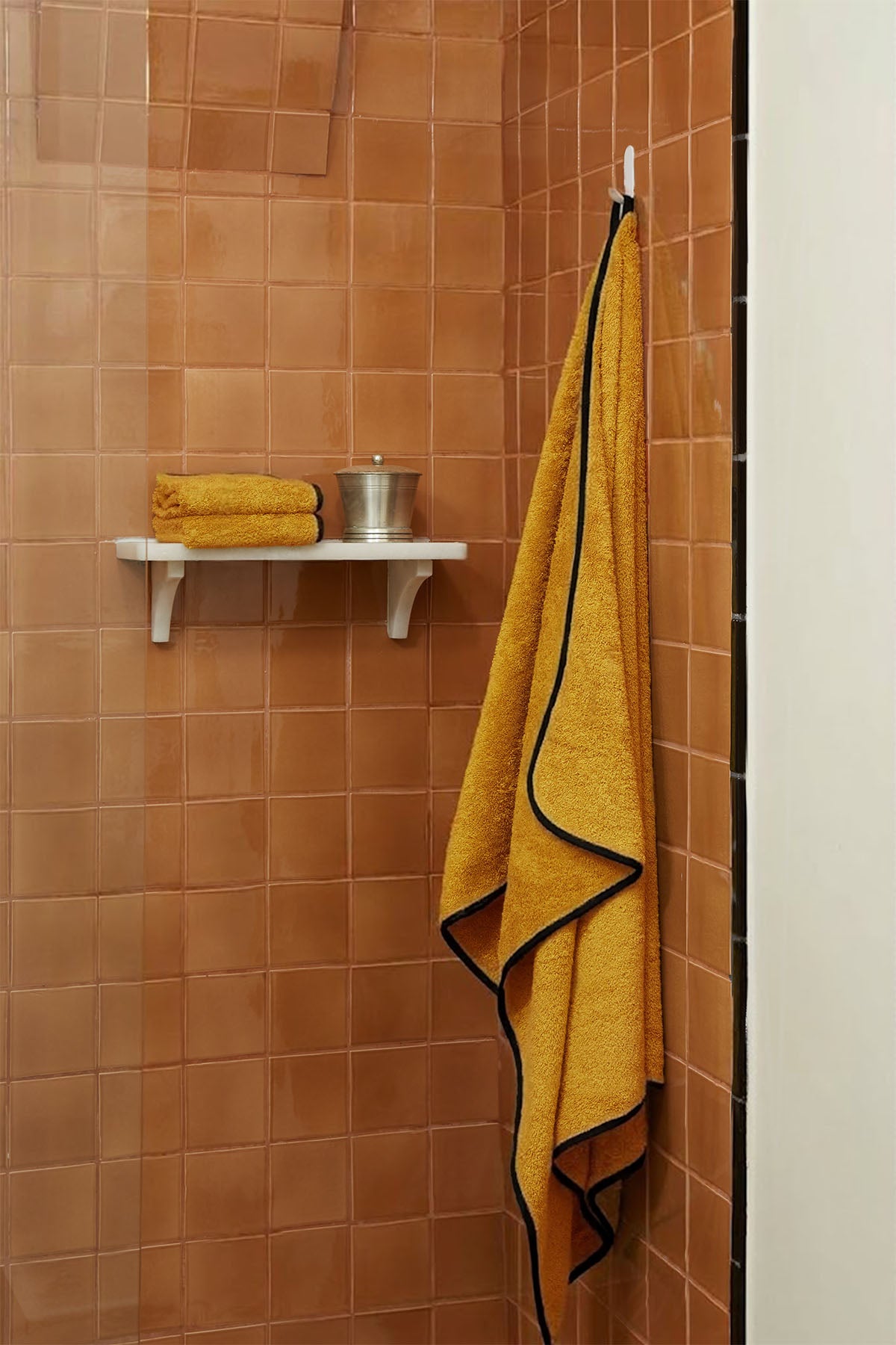 Serviette de bain | Moutarde Liseré Noir