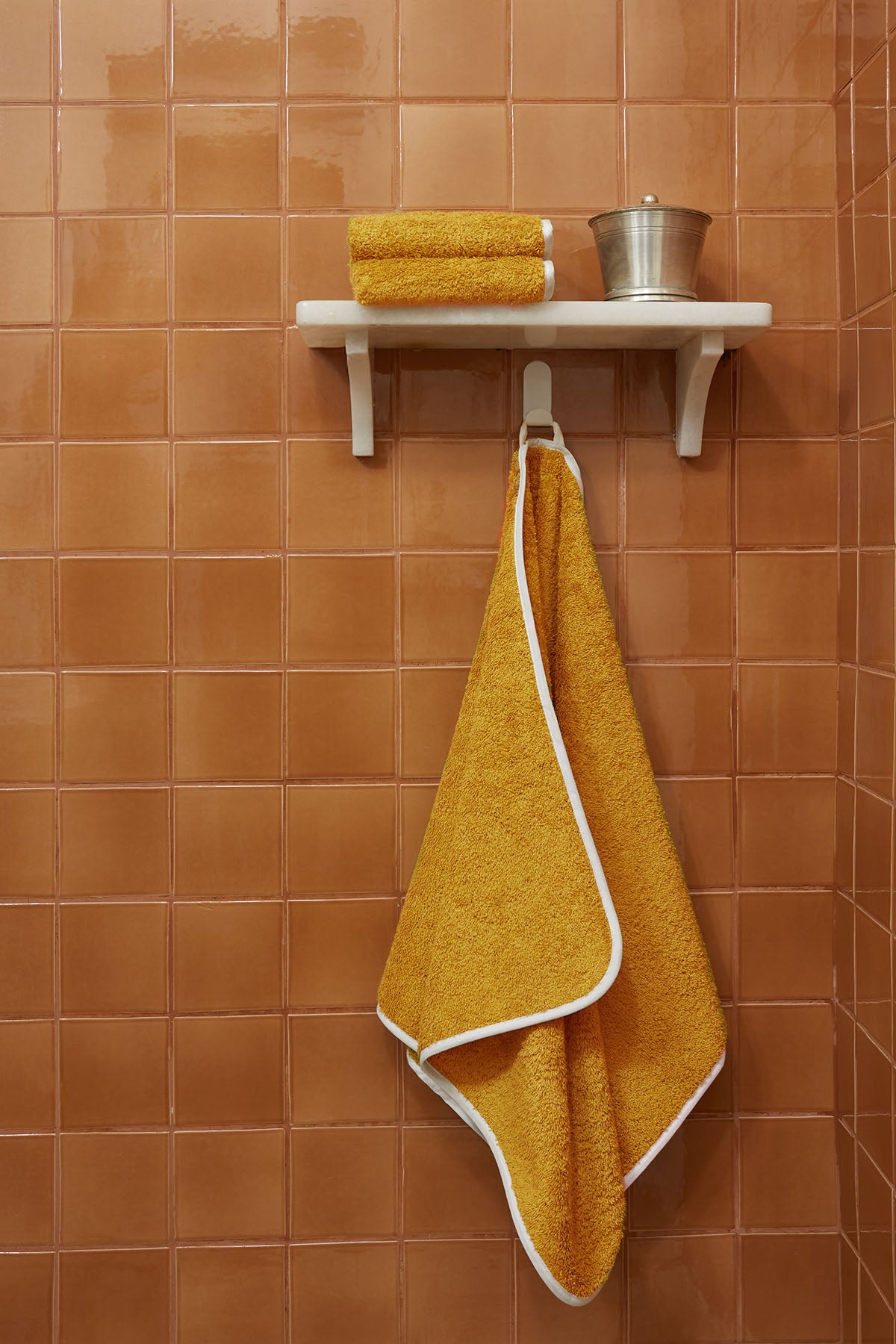 Serviette de toilette | Moutarde Liseré Blanc