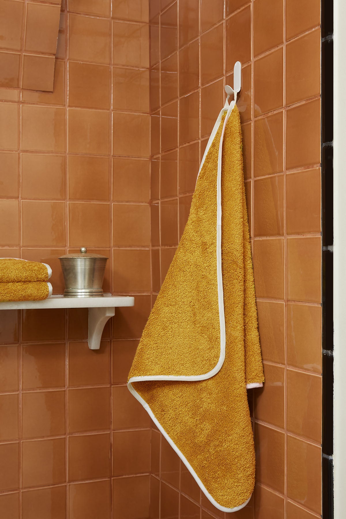 Serviette de toilette | Moutarde Liseré Blanc