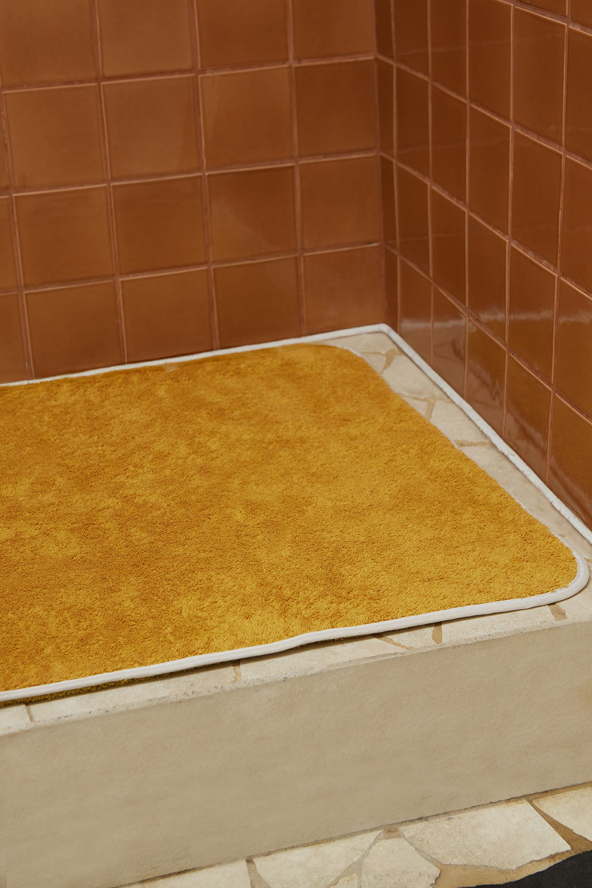 Tapis de bain | Moutarde Liseré Blanc