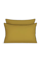 Paire de taies d'oreiller Percale de coton | Vert Bronze Liseré Noir