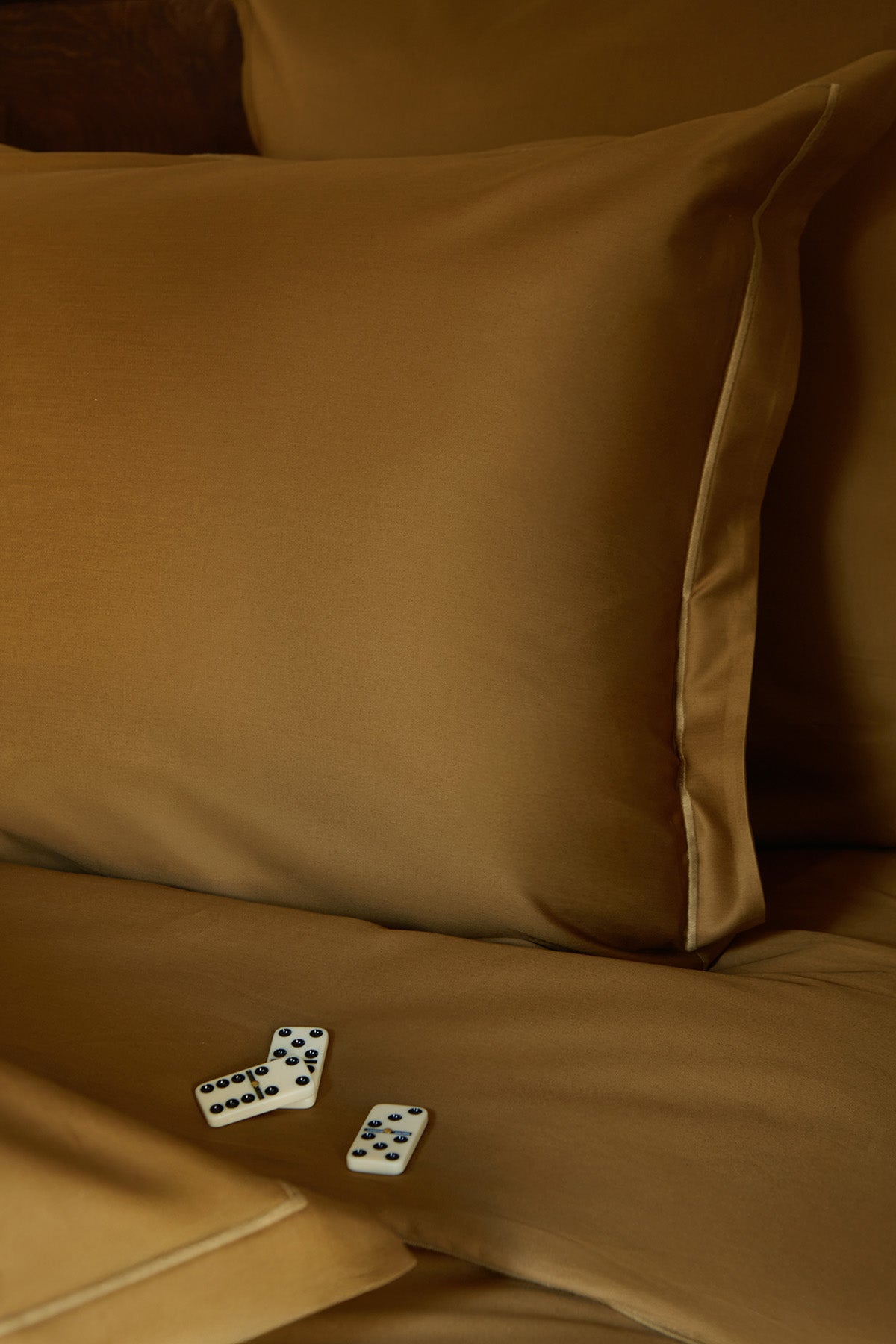 Paire de taies d'oreiller en satin | Bronze Bourdon Bronze