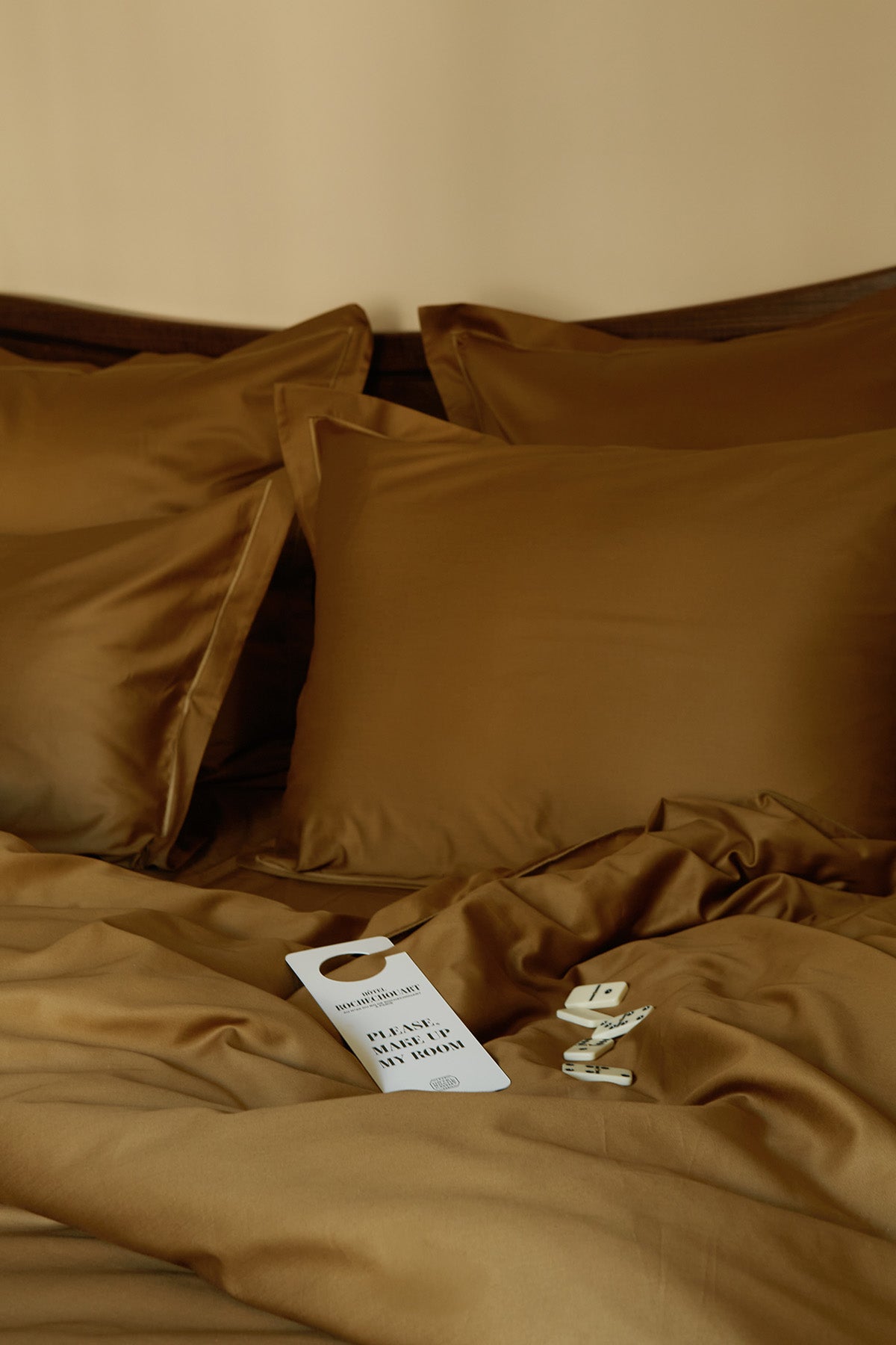 Paire de taies d'oreiller en satin | Bronze Bourdon Bronze