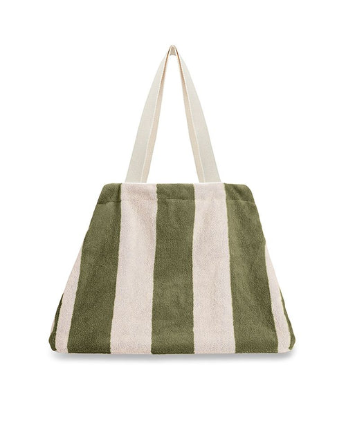 Cabas de plage | Vert Olive / Crème