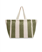 Beach Tote | Olive Green / Cream