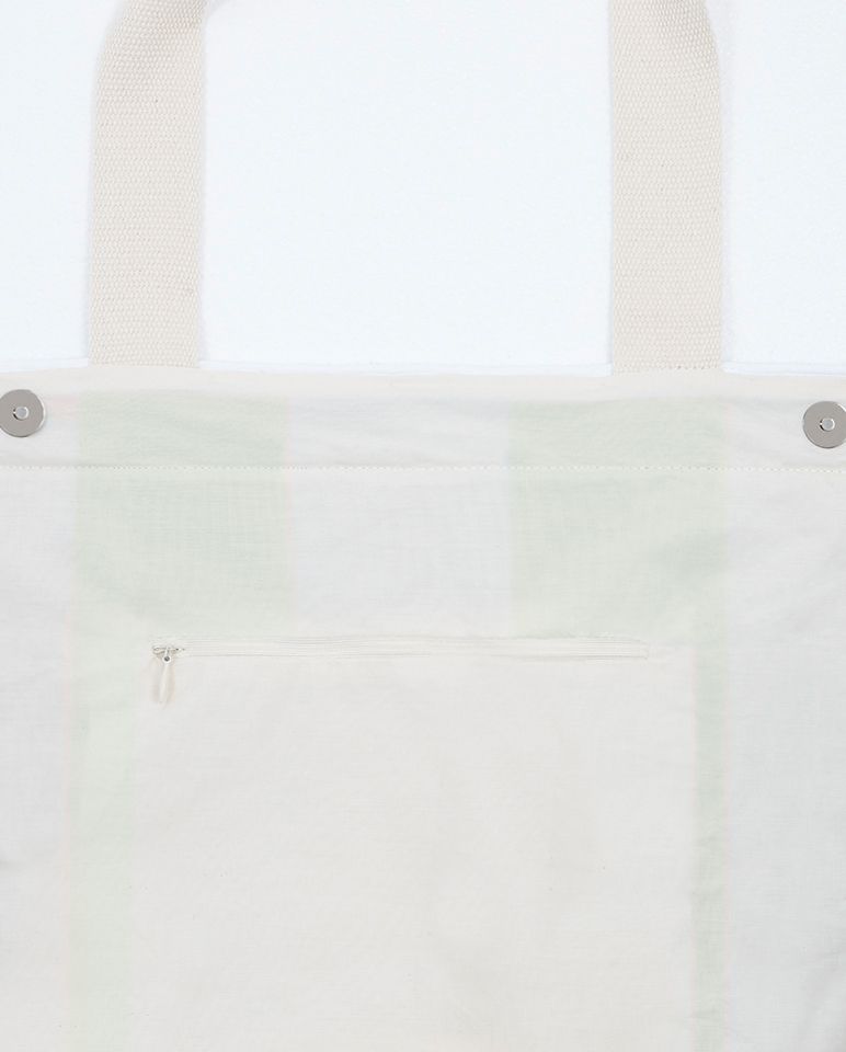 Cabas de plage | Vert Olive / Crème