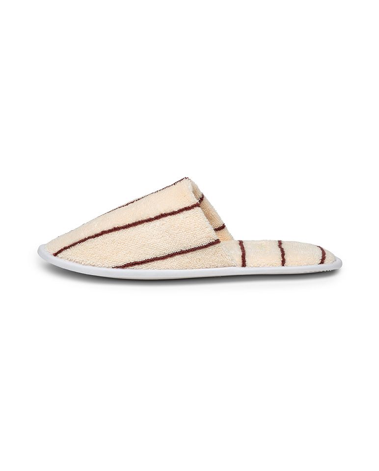 Chaussons à rayures | Beige Arbois / Chocolat