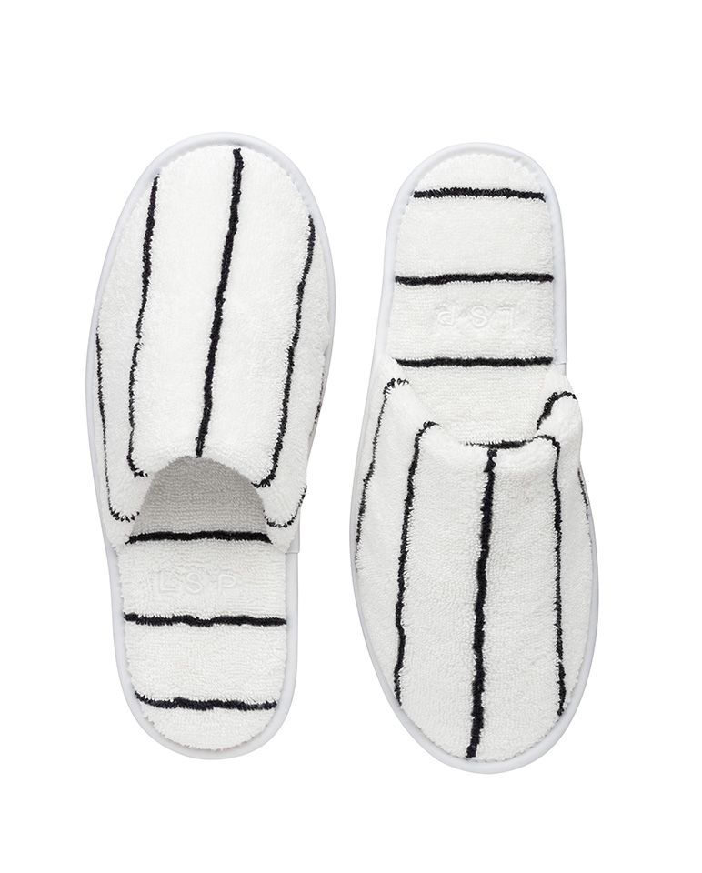 Chaussons à rayures | Blanc Lutèce / Noir