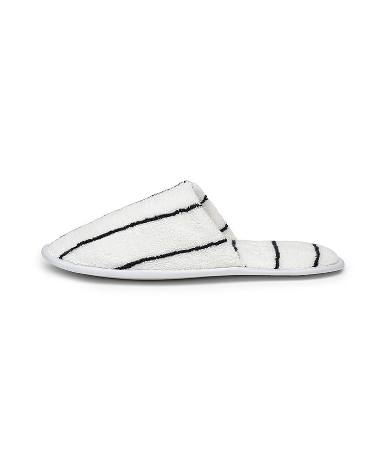 Chaussons à rayures | Blanc Lutèce / Noir