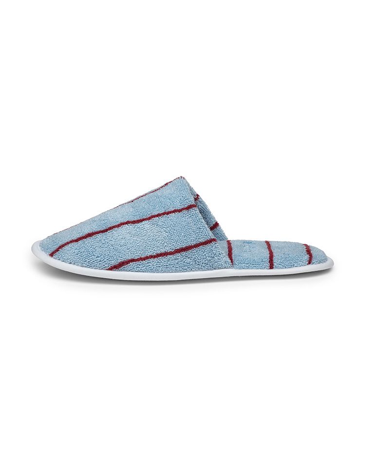 Chaussons à rayures | Bleu Égée / Bordeaux