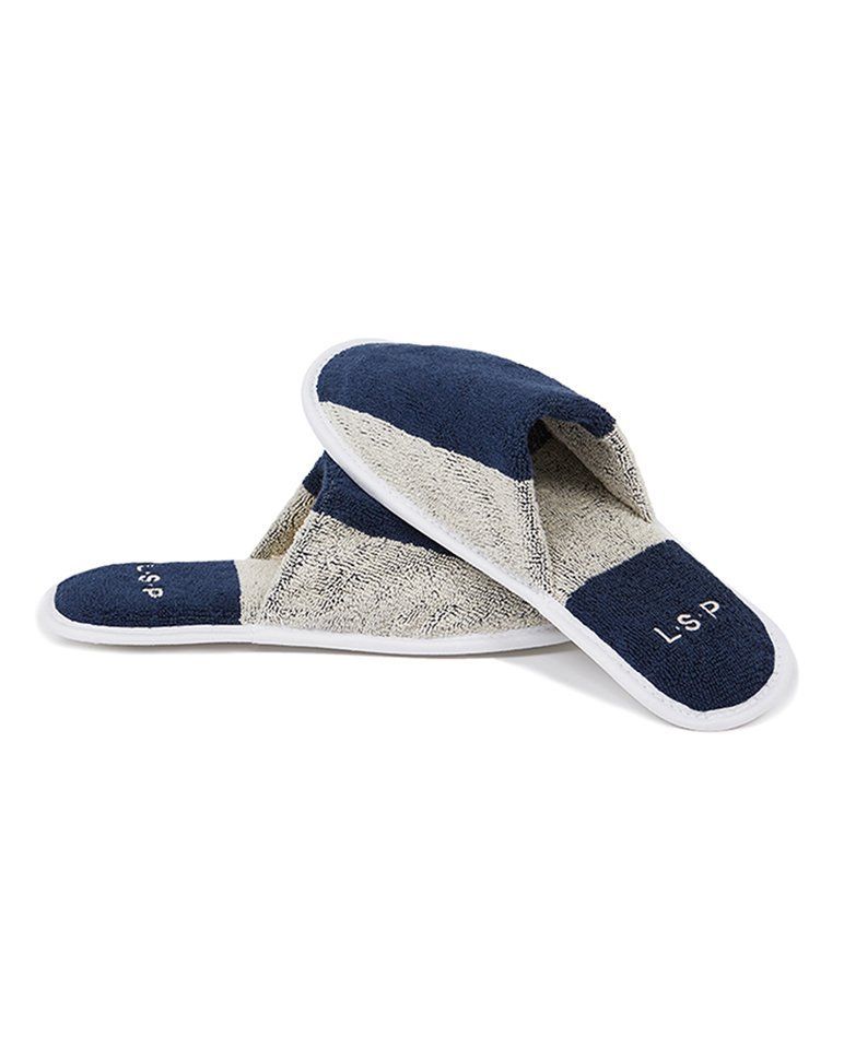 Chaussons en éponge | Bleu Océan / Crème