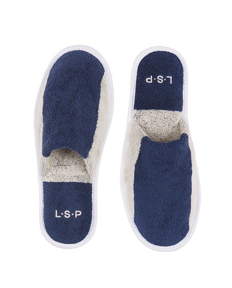Chaussons en éponge | Bleu Océan / Crème