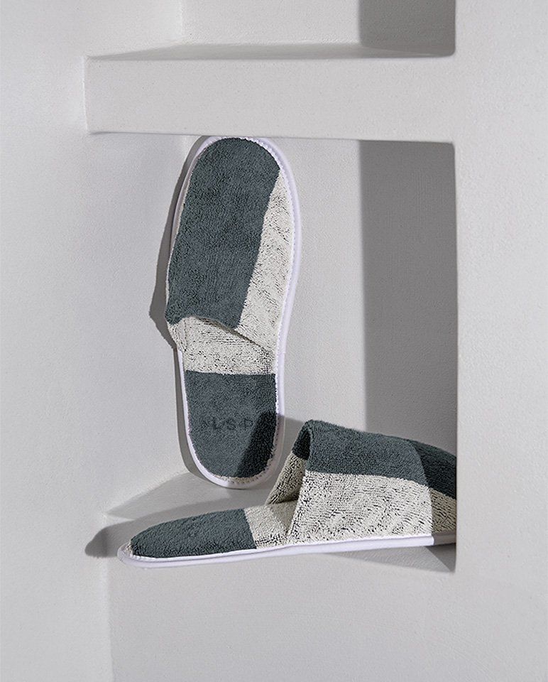 Chaussons en éponge | Gris / Crème