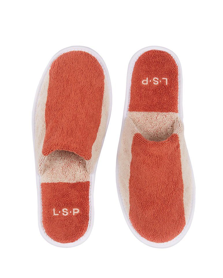 Chaussons en éponge | Rouille / Crème