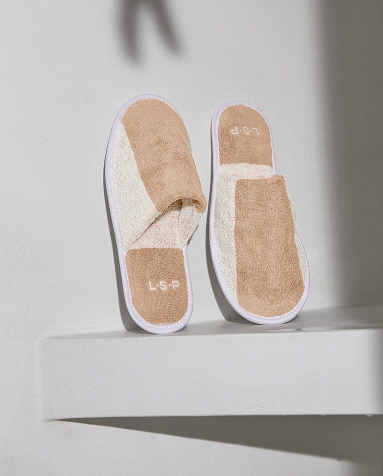 Chaussons en éponge | Sable / Crème