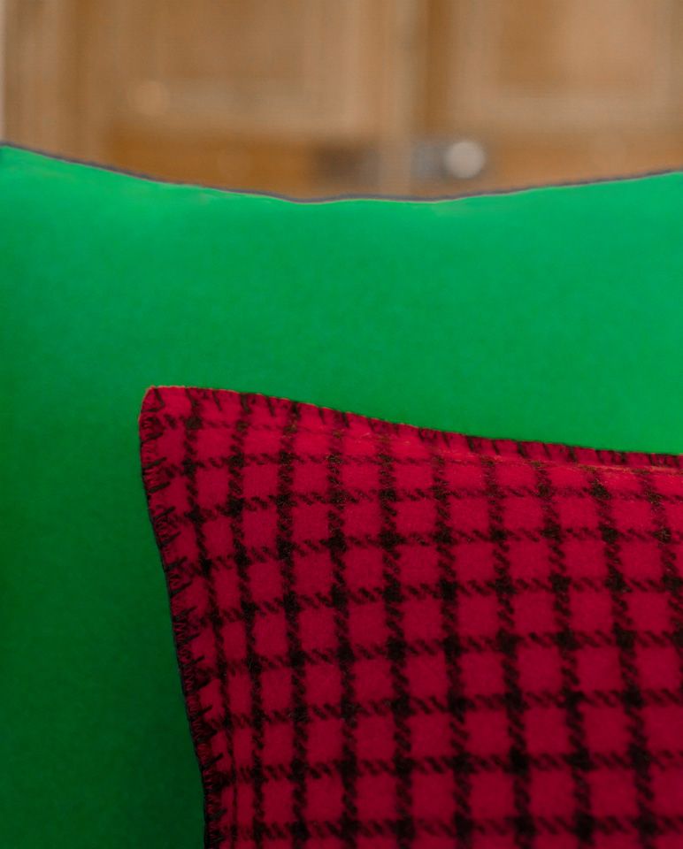 Coussin Carreaux | Rouge