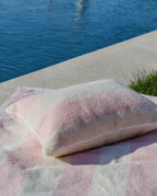 Coussin de plage | Rose Nymphe / Crème