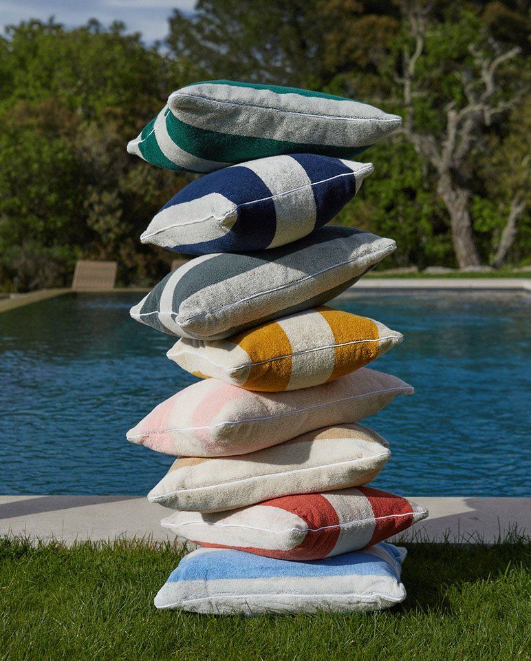 Coussin de plage | Rose Nymphe / Crème