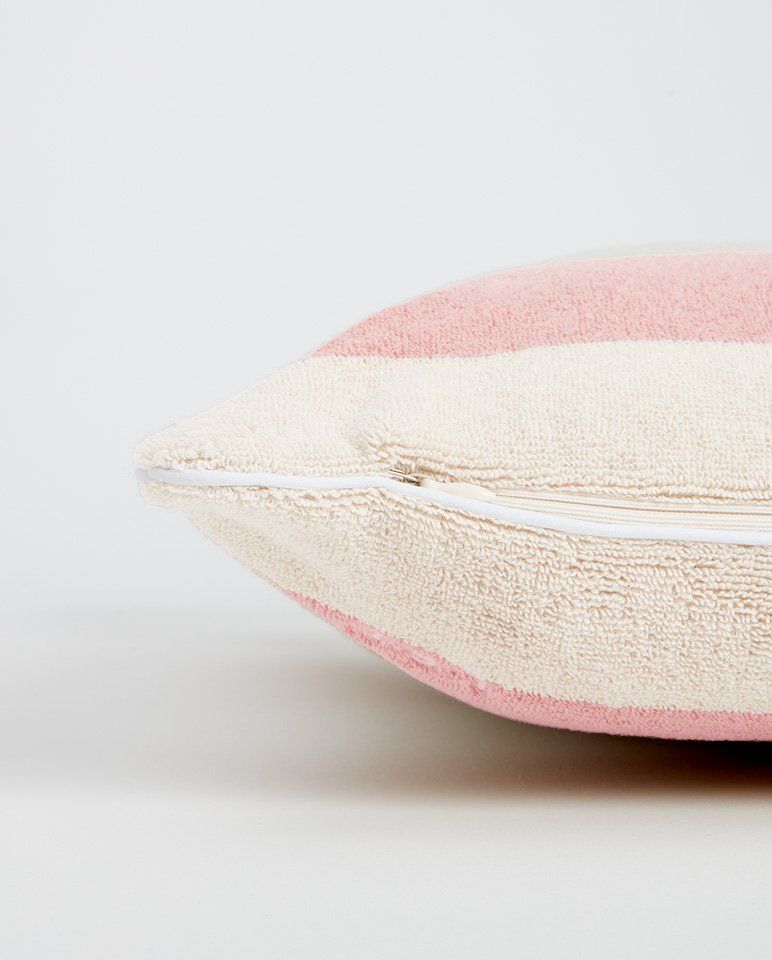 Coussin de plage | Rose Nymphe / Crème