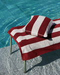 Coussin de plage | Rouge Grenat / Crème