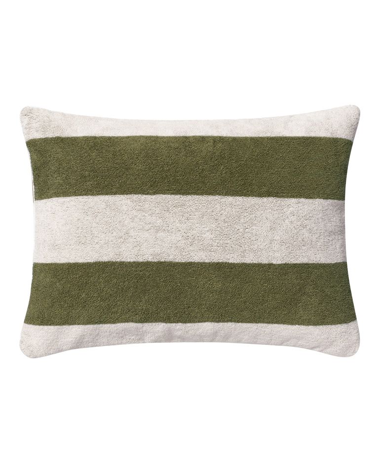 Coussin de plage | Vert Olive / Crème