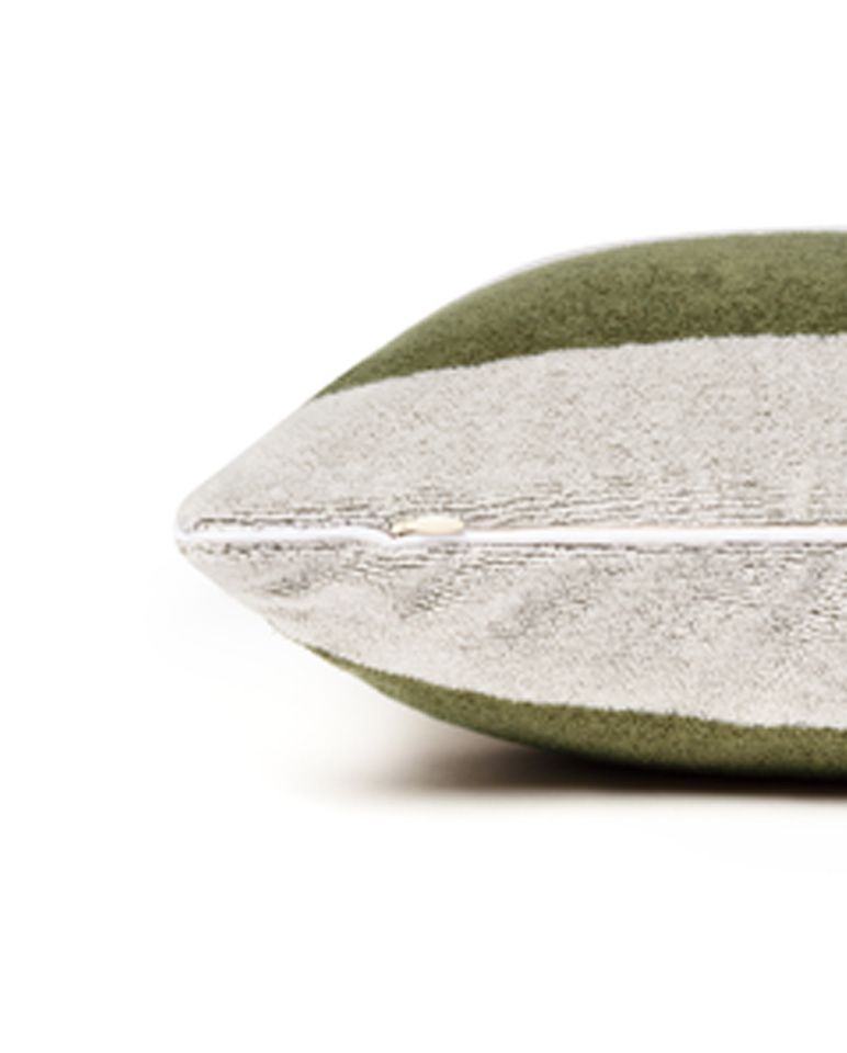 Coussin de plage | Vert Olive / Crème