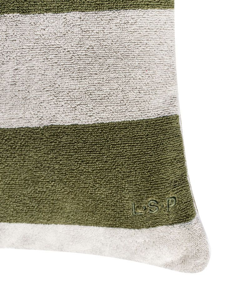 Coussin de plage | Vert Olive / Crème