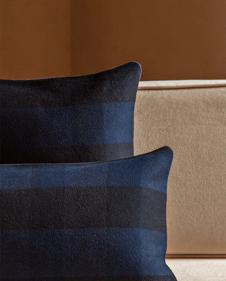 Coussin Grands Carreaux | Bleu Nuit