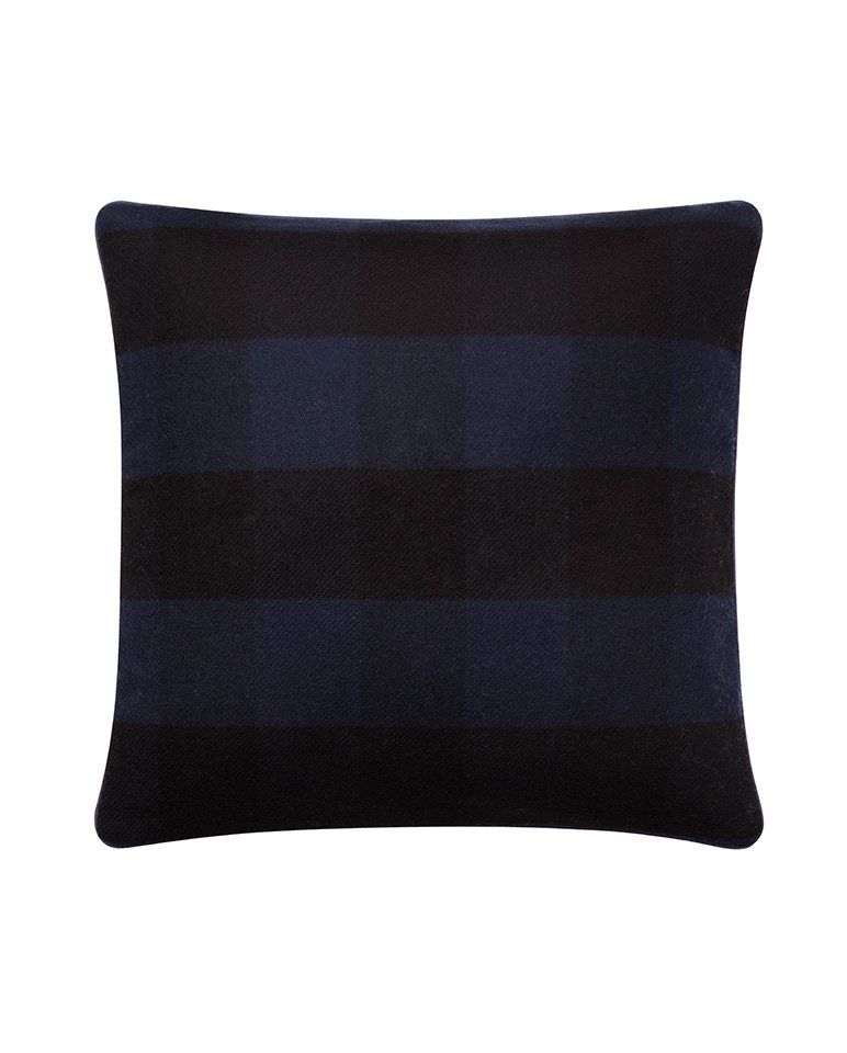Coussin Grands Carreaux | Bleu Nuit
