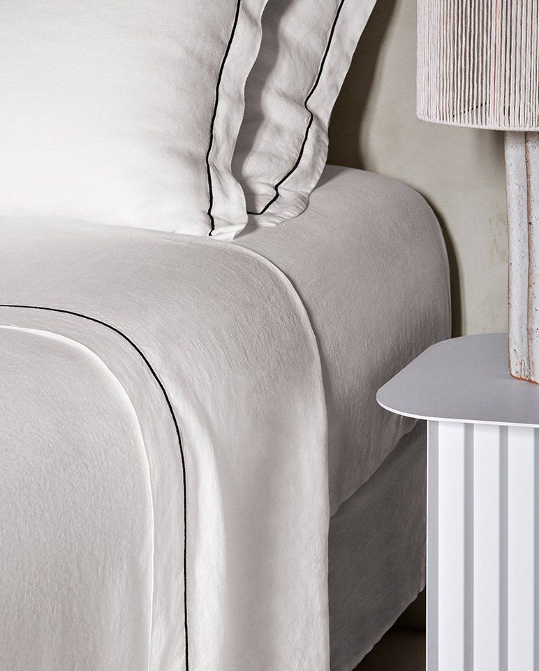 Drap housse en lin | Blanc
