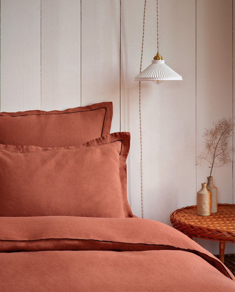 Drap housse en lin | Terracotta
