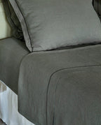 Linen Fitted Sheet | Laurel Grey