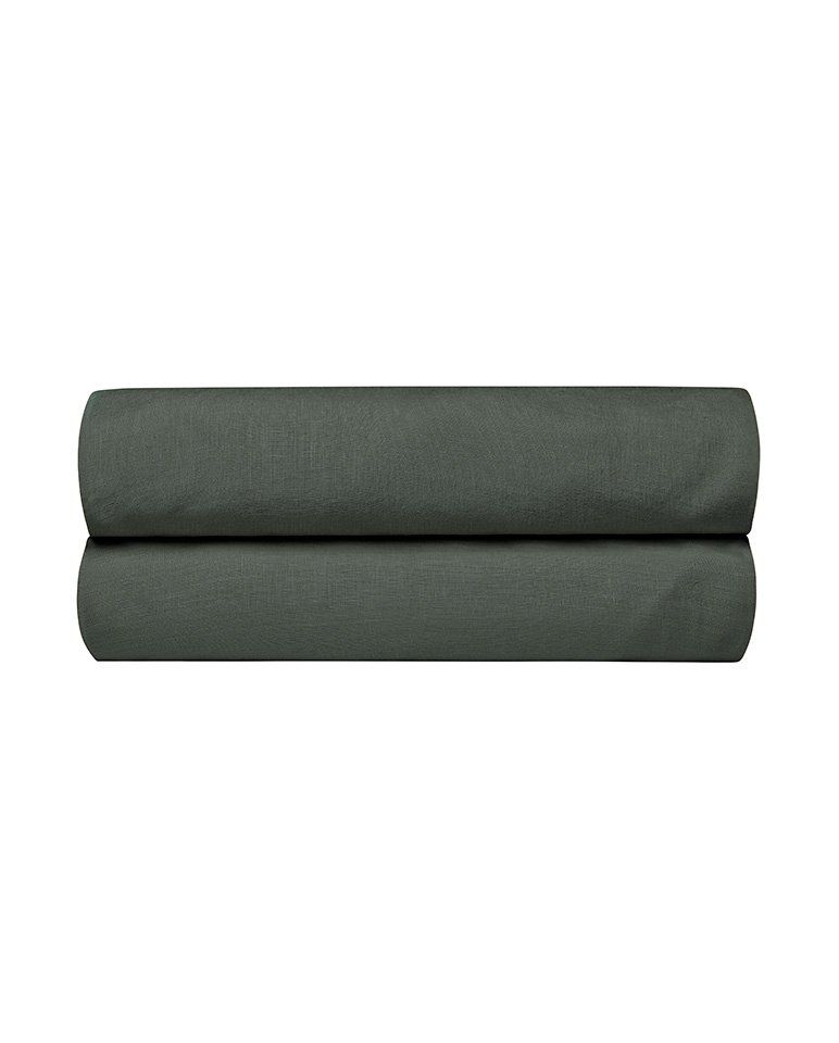 Drap housse en lin | Gris Laurier