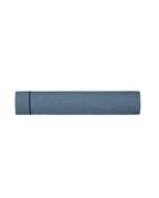 Drap plat en lin | Bleu Horizon Bourdon Noir