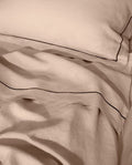 Drap plat en lin | Moka Bourdon Noir