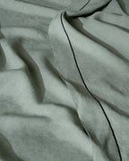 Linen Flat Sheet | Sage Green Black Bourdon