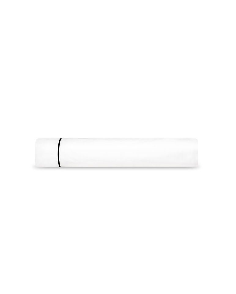 Drap plat en satin | Blanc Bourdon Noir