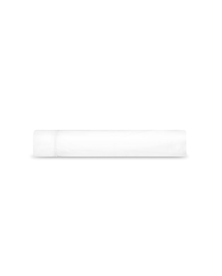 Drap plat en satin | Blanc Bourdon Blanc