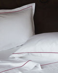 Drap plat en satin | Blanc Bourdon Rouge Basque