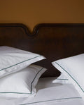 Drap plat en satin | Blanc Bourdon Vert Anglais