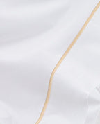 Percale Cotton Flat Sheet with piping | White Vanilla Border