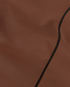 Percale Cotton Flat Sheet with Embroidered Detail | Chocolate with Black Trim
