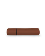 Percale Cotton Flat Sheet with Embroidered Detail | Chocolate with Black Trim