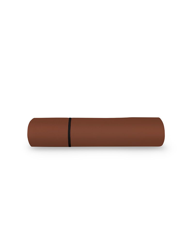 Drap plat Percale de coton Finition bourdon | Chocolat Liseré Noir