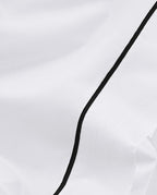 Percale Cotton Flat Sheet with Decorative Stitching | White with Black Border